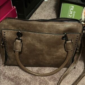 Chic Brown Handbag with Braided Handles